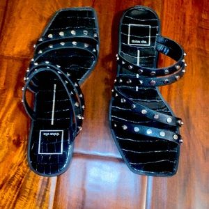 Black Crock leather sandals